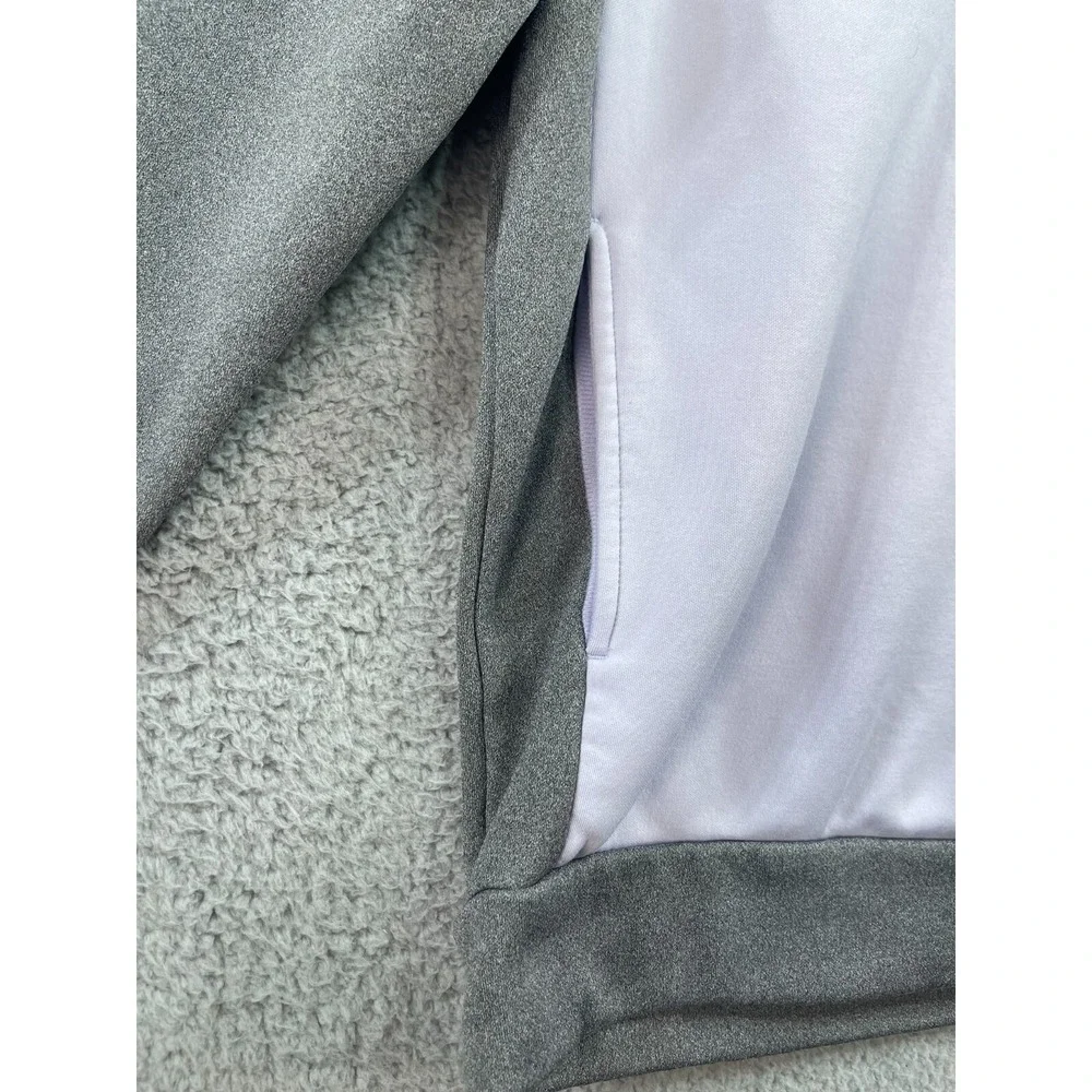 Nike Hoodie Small Gray White Blue Half Zip Color Block Pocket‎